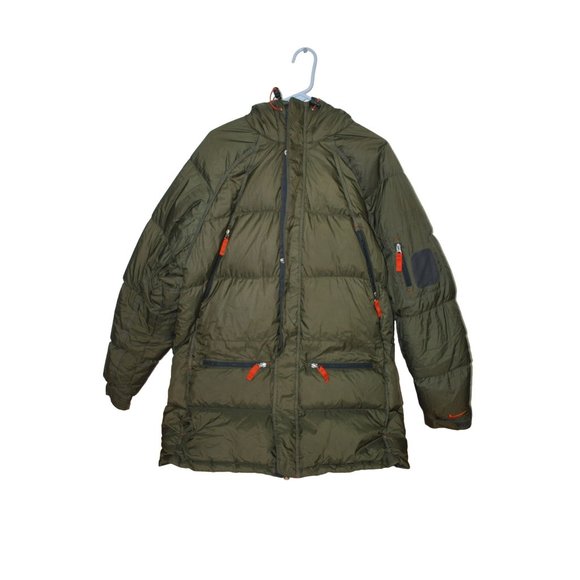 Vintage Nike Down Snorkel RipStop Puffer Parka Hooded Jacket Coat Sz Large - Picture 1 of 12